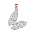 Sterling Silver Round Moissanite Butterfly Animal Pendant RP 3/4 Cttw