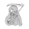 Sterling Silver Round Moissanite Grim Reaper Pendant RP 67 3/4 Cttw