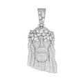 Sterling Silver Round Fancy Moissanite Jesus Face Religious Pendant RP 3-7/8 Cttw