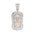 Sterling Silver Round Moissanite Jesus Religious Pendant RP+PP 7-1/2 Cttw