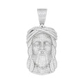 Sterling Silver Round Moissanite Jesus Religious Pendant RP 15 Cttw