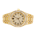 Moissanite Stainless Steel Yellow Band Mens Watch 22-1/3 Cttw