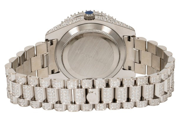 Moissanite Stainless Steel White Band Mens Watch 17-1/3 CT