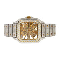 Moissanite Stainless Steel Yellow Two Tone Band Mens Watch 20-1/5 Cttw