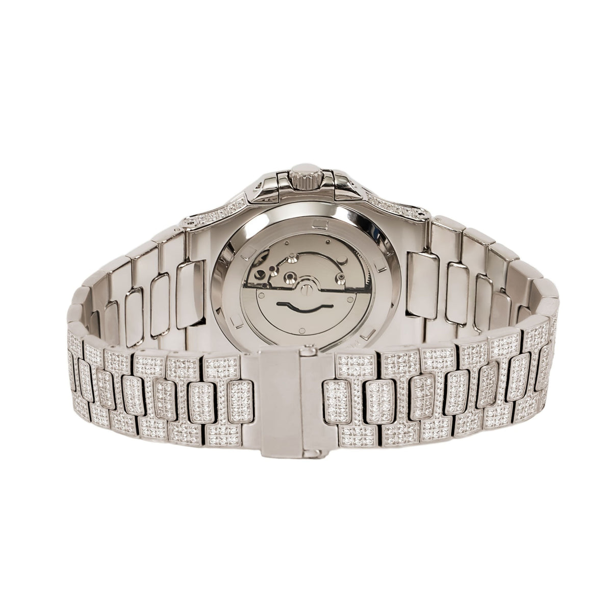 Moissanite Stainless Steel White Band Mens Watch 18-1/3 Cttw