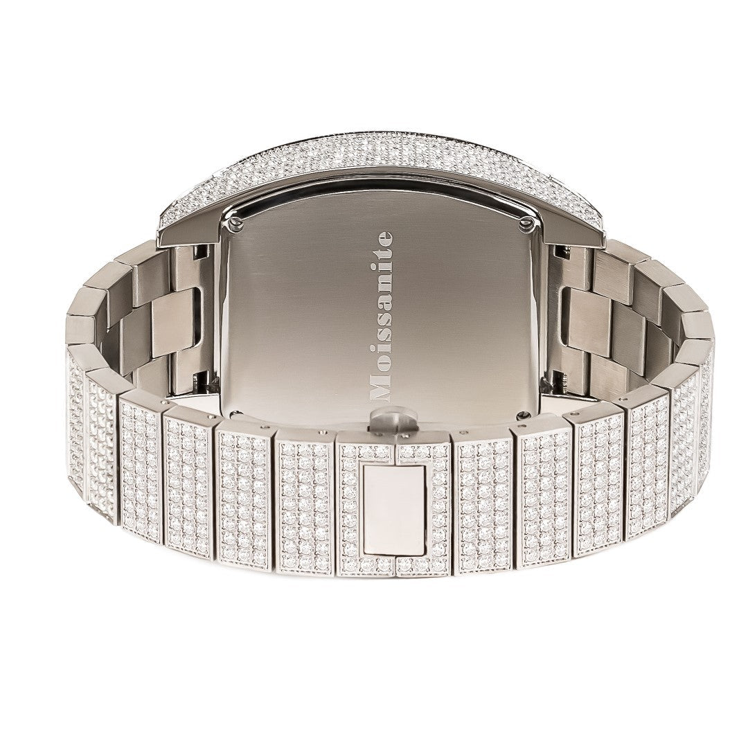Moissanite Stainless Steel White Band Mens Watch