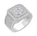 Sterling Silver Round Moissanite Designer SZ 10 Mens Ring RP 4 Cttw