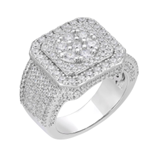 Sterling Silver Round Moissanite Designer SZ 10 Mens Ring RP 4 Cttw