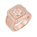 S Silver Round Moissanite Designer SZ 10 Mens Ring PP 4 Cttw