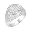 Sterling Silver Round Moissanite Designer SZ 10 Mens Ring RP 2 Cttw