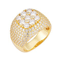 Sterling Silver Round Moissanite Designer SZ 10 Mens Ring GP 5-5/8 Cttw