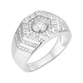 Sterling Silver Round Moissanite Designer SZ 10 Mens Ring RP 1-3/8 Cttw