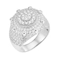Sterling Silver Round Moissanite Designer SZ 10 Mens Ring RP 3-1/6 Cttw
