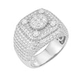 S Silver Round Moissanite SZ 10 Mens Designer Ring RP 4-3/8 Cttw