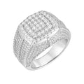Sterling Silver Round Moissanite SZ 10 Mens Designer Ring RP 3-1/3 Cttw