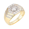 Sterling Silver Round Moissanite Designer SZ 10 Mens Ring RP+GP 1-3/8 Cttw