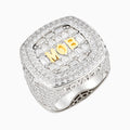 Sterling Silver Round Moissanite Designer SZ 10 Mens Ring RP+GP 5-3/8 Cttw