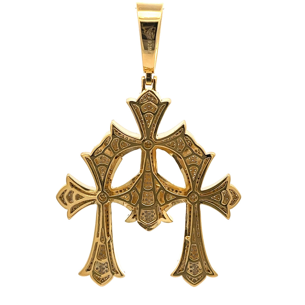 LYRA 0.76 CTW 925 CZ MOISSANITE GOLD ICED OUT PENDANT I 996752