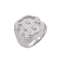 Sterling Silver Round Baugette Moissanite Albhabet B letter Initial SZ 10 Mens Ring RP 7 Cttw
