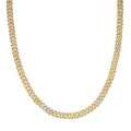 Sterling Silver Moissanite 6mm Cuban Chain Necklace 22IN GP 7 Cttw
