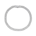 Sterling Silver Moissanite Cuban Chain Bracelet 8 Inch RP 2-7/8 Cttw