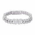 Sterling Silver Round Baguette Moissanite Butterfly Designer 7 Inch Bracelet RP 5-3/4 Cttw