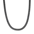 Sterling Silver 10mm Round Black Moissanite Miami Cuban Chain 22 Inch Mens Necklace BP+BP 13-5/8 Cttw