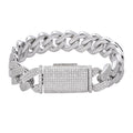 Sterling Silver Moissanite18mm Miami Cuban 8.5 Inch Mens Bracelet RP 17-1/3 Cttw