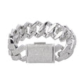 Sterling Silver Moissanite 23mm Miami Cuban 8.5 Inch Mens Bracelet RP 22 Cttw