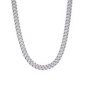 Sterling Silver Moissanite 10mm Heavy Cuban Chain 22 Inch Necklace RP 15-1/2 Cttw