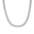 Sterling Silver Round Big Stone in Center Surrounded with Small Stones 12mm Moissanite Cuban Chain 22Inch Necklace RP 30 Cttw
