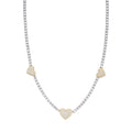 Sterling Silver Round Moissanite 15mm Heart Designer With 3mm Tennis Chain 18 Inch Necklace RP+GP 1-1/3 Cttw