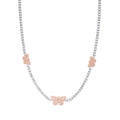 Sterling Silver Round Baguette Moissanite Butterfly Designer 18 Inch Necklace RP+PP 1-5/8 Cttw