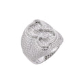 Sterling Silver Round Baugette Moissanite Albhabet S letter Initial SZ 10 Mens Ring RP 7-3/8 Cttw
