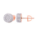 Sterling Silver Round Moissanite Cluster Designer Stud Earrings RP+PP 7/8 Cttw