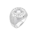 Sterling Silver Round Moissanite Designer Sz 9 Mens Ring 5-3/4 Cttw RP