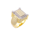 Sterling Silver Round Moissanite Square Shape Sz 9 Mens Ring RP+GP 3-3/4 Cttw