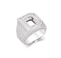 Sterling Silver Round Baguette Moissanite Cluster Initial D Letter Mens Ring 10 RP 4-7/8 Cttw