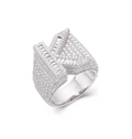 Sterling Silver Round Baguette Moissanite Cluster Initial K Letter Mens Ring 10 RP 5 Cttw