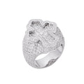Sterling Silver Round Baguette Moissanite Cross Religious Sz 10 Mens Ring RP 7 Cttw