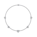 10K White Gold Round Baguette Diamond Heart Shape 18 Inch Necklace 4 Cttw