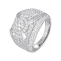 Sterling Silver CZ Square Shape Designer Sz 7 Mens Ring RP
