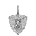 Sterling Silver CZ Lion Crown King Animal Pendant RP