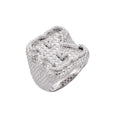 Sterling Silver Round Baugette Moissanite Albhabet K letter Initial SZ 10 Mens Ring RP 7-1/2 Cttw
