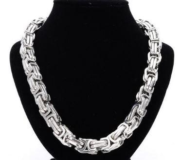 8 MM Solid Steel Byzentine Chain with Bracelet