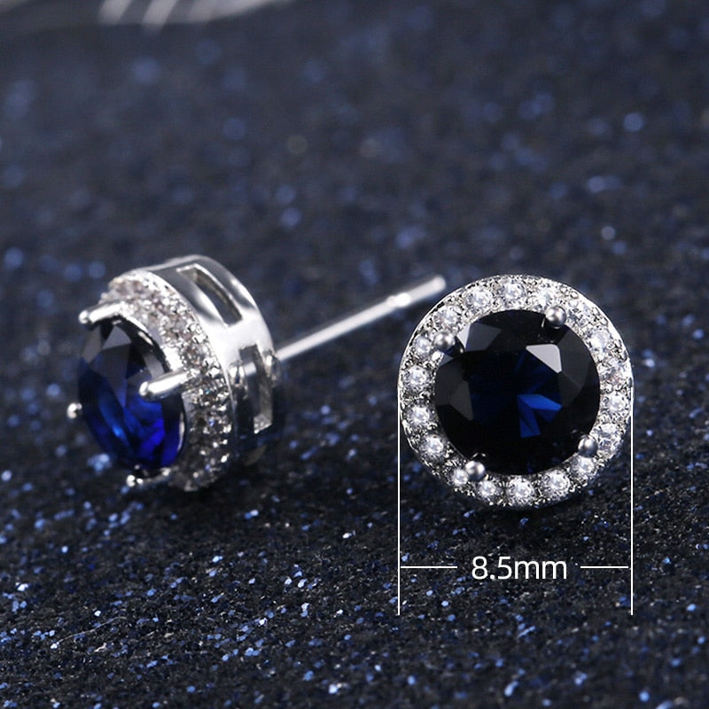 Huitan Luxury AAA CZ Stud Earrings For Women Romantic Elegant Female Daily Earrings 7 Colors Available Wholesale Dropshipping
