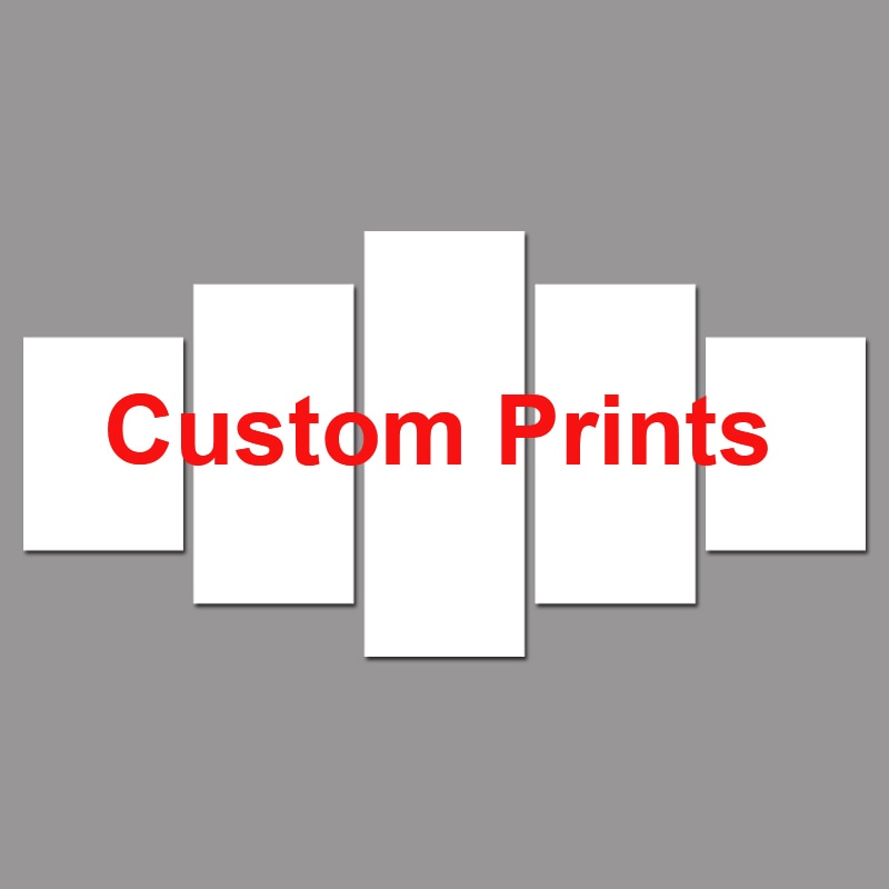 Drop Shipping Customized HD Prints Painting Custom Made Canvas Picture Frame 5 Panel Poster Modular Home Decoration PENGDA