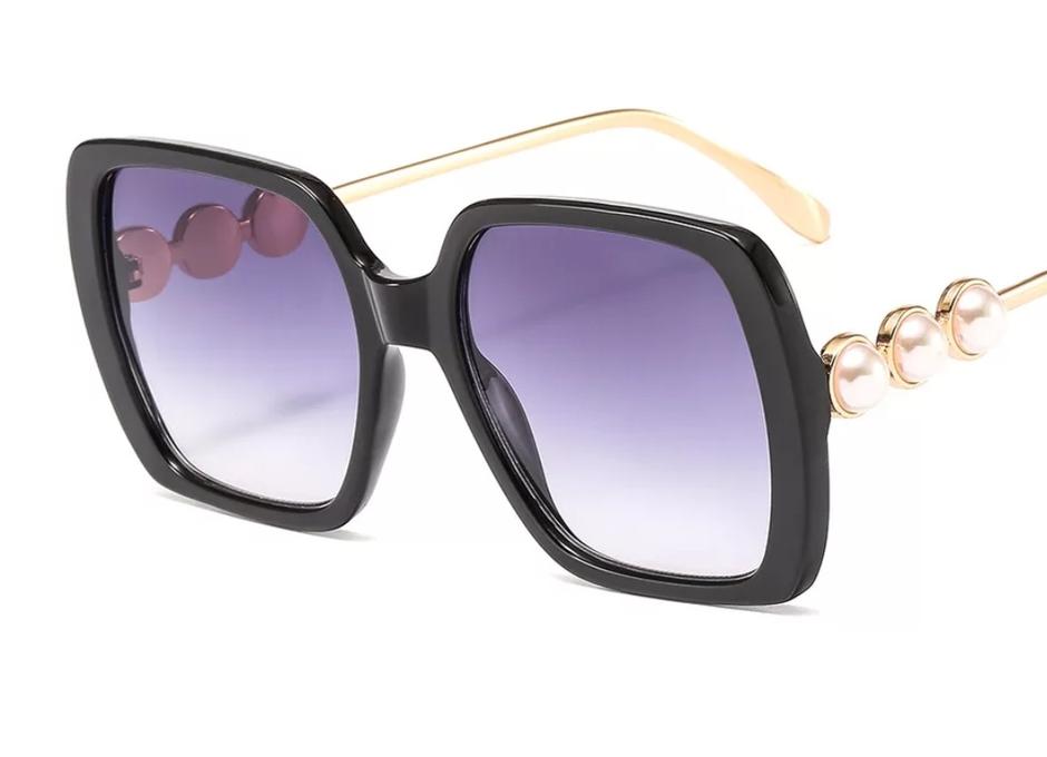 Multi colored fashion eye wear with gold accents