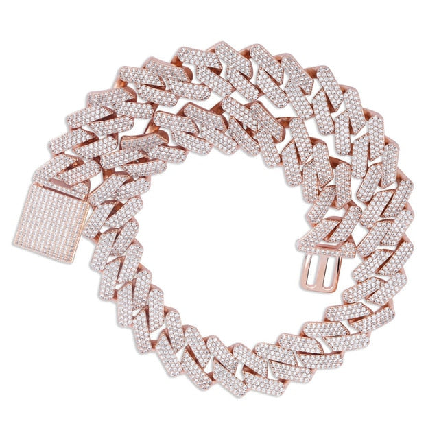 20mm Miami Newest Box Clasp Cuban Link Chain Heavy Iced Zircon Necklace Choker Bling Bling Hip hop Jewelry For Men