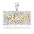 TOPGRILLZ Hip Hop Micro Pave Cubic Zircon Bling Ice Out VISA Credit Gold Card Square Pendants Necklaces for Men Rapper Jewelry
